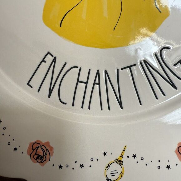 Rae Dunn Disney Princess Belle "Enchanting" Large Plate Beauty & The Beast NEW - Picture 3 of 6